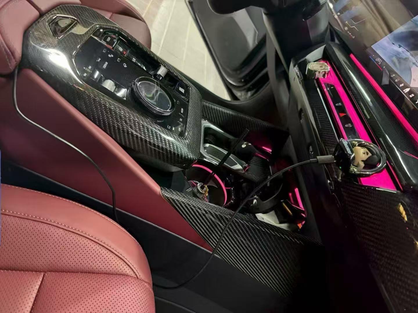 BMW 5 Series 530 540 & i5 e/x Drive40 M60 G60 G61 2024 with Aftermarket Parts - Central Control Panel Side Trim Cover Pre-preg Carbon Fiber from TAKD Carbon