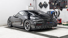 Porsche 718 Cayman / Boxster / GTS 2017-ON with Aftermarket Parts - Rear Bumper (Exhaust Tips Included) Pre-preg Carbon Fiber from TAKD Carbon