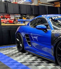 Porsche 718 Cayman / Boxster / GTS 2017-ON with Aftermarket Parts - Extreme Style Side Vents Pre-preg Carbon Fiber from TAKD Carbon