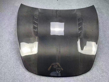 Porsche Panamera & 4 & 4S & GTS & Turbo & Turbo S 971 2017 2018 2019 2020 with Aftermarket Parts - Hood Bonnet Double-sided Pre-preg Carbon Fiber from TAKD Carbon