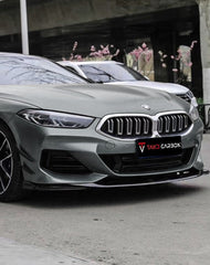 BMW 8 Series 840i (With M-Package Bumper) M850i G14 G15 G16 2018-ON with Aftermarket Parts - V2 Style Carbon Fiber Front Lip from TAKD Carbon