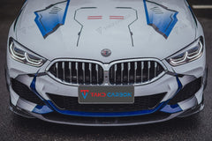 BMW 8 Series 840i (With M-Package Bumper) M850i G14 G15 G16 2018-ON with Aftermarket Parts - V2 Style Carbon Fiber Front Canards from TAKD Carbon