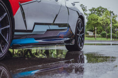 BMW 8 Series 840i M850i G16 2018-ON with Aftermarket Parts - V2 Style Carbon Fiber Side Skirts from TAKD Carbon