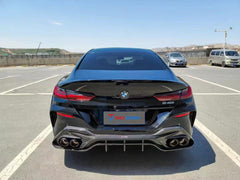BMW 8 Series 840i (With M-Package Bumper) M850i G16 2018-ON with Aftermarket Parts - V2 Style Pre-preg Carbon Fiber Rear Diffuser from TAKD 
