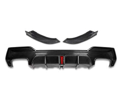 BMW 4 series 430i (with M-package bumper, Does not fit base model) M440i G22 G23 2020-ON with Aftermarket Parts - V2 Style Rear Diffuser & Canards Pre-preg Carbon Fiber from TAKD Carbon