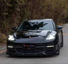 Porsche Panamera 971.2 RWD/Base/4/4S (without sport design bumper) 2017 2018 2019 2020 2021 2022 2023 with Aftermarket Parts - V1 Front Lip Pre-preg Carbon Fiber from TAKD Carbon