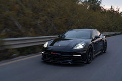 Porsche Panamera 971.2 RWD/Base/4/4S (without sport design bumper) 2017 2018 2019 2020 2021 2022 2023 with Aftermarket Parts - V1 Front Lip Pre-preg Carbon Fiber from TAKD Carbon