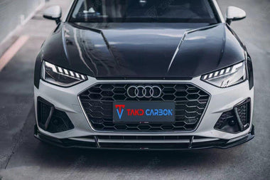 Audi RS4 S4 A4 (all models) B9 / B9.5 2017-ON with Aftermarket Parts - V2 Style Hood Pre-preg Carbon Fiber from TAKD Carbon
