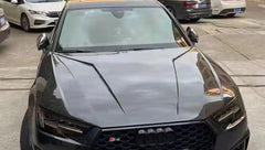Audi RS4 S4 A4 (all models) B9 / B9.5 2017-ON with Aftermarket Parts - V2 Style Hood Pre-preg Carbon Fiber from TAKD Carbon