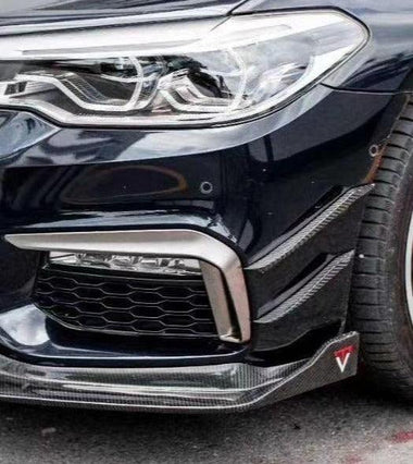 BMW 5 series M550 540 530 (with M-package bumper, does not fit base model) G30 Pre-LCI 2017 2018 2019 2020 with Aftermarket Parts - Front Canards Pre-preg Carbon Fiber from TAKD Carbon