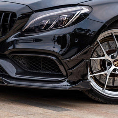 Mercedes Benz C-Class C63/C63S (fits both Pre-Facelift & Facelift) W205 2015 2016 2017 2018 2019 2020 2021 with Aftermarket Parts - Front Canards Pre-preg Carbon Fiber from TAKD Carbon