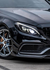 Mercedes Benz C-Class C63/C63S (fits both Pre-Facelift & Facelift) W205 2015 2016 2017 2018 2019 2020 2021 with Aftermarket Parts - Front Canards Pre-preg Carbon Fiber from TAKD Carbon