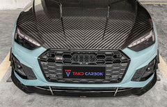 Audi S5 A5 S-line (with s-line bumper) B9.5 2020 2021 2022 2023 2024 with Aftermarket Parts - Front Lip Pre-preg Carbon Fiber from TAKD Carbon