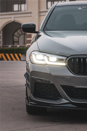 BMW 5 series M550 540 530 (with M-package bumper, does not fit base model) G30 LCI 2021 2022 2023 2024 with Aftermarket Parts - Front Lip Pre-preg Carbon Fiber from TAKD Carbon