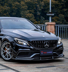 Mercedes Benz C-Class C63/C63S (fits both Pre-Facelift & Facelift) W205 2015 2016 2017 2018 2019 2020 2021 with Aftermarket Parts - Front Lip Pre-preg Carbon Fiber from TAKD Carbon