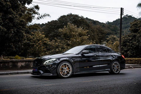 Mercedes Benz C-Class C63/C63S (fits both Pre-Facelift & Facelift) W205 2015 2016 2017 2018 2019 2020 2021 with Aftermarket Parts - Front Lip Pre-preg Carbon Fiber from TAKD Carbon