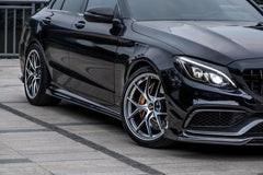 Mercedes Benz C-Class C63/C63S (fits both Pre-Facelift & Facelift) W205 2015 2016 2017 2018 2019 2020 2021 with Aftermarket Parts - Front Lip Pre-preg Carbon Fiber from TAKD Carbon