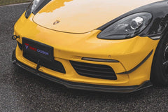 Porsche 718 Cayman / Boxster 2017 2018 2019 2020 2021 2022 2023 2024 with Aftermarket Parts - Front Lip Pre-preg Carbon Fiber from TAKD Carbon