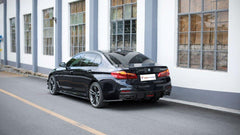BMW 5 series M550 540 530 (with M-package bumper, does not fit base model) G30 Pre-LCI 2017 2018 2019 2020 with Aftermarket Parts - Rear Diffuser & Canards Pre-preg Carbon Fiber from TAKD Carbon