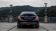 TAKD Carbon Dry Carbon Fiber Rear Spoiler for Mercedes Benz C Class W205 C300 C43 C63 C63S AMG 2015-ON Sedan 4 Door - Performance SpeedShop