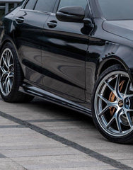 Mercedes Benz C-Class C63/C63S W205 (fits both Pre-Facelift & Facelift) W205 2015 2016 2017 2018 2019 2020 2021 with Aftermarket Parts - V1 Side Skirts Pre-preg Carbon Fiber from TAKD Carbon