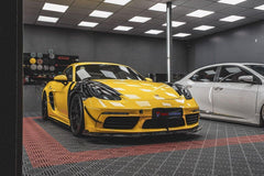 Porsche 718 Cayman / Boxster / GTS 2017-ON with Aftermarket Parts - Extreme Style Side Vents Pre-preg Carbon Fiber from TAKD Carbon