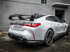 BMW M4 / M4C G82 2021 2022 2023 2024 & 4 series 430i M440i G22 G23 2021 2022 2023 2024 with Aftermarket Parts - Extreme Style Rear GT Wing Pre-preg Carbon Fiber from TAKD Carbon