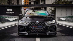 BMW I4 M50 / e Drive 40 (with M-package bumper, does not fit base G26 2022 2023 2024 & 4 Series Gran Coupe M440i 430i (with M-package bumper,Does not fit base model) G26 2022 2023 2024 with Aftermarket Parts - Front Lip Pre-preg Carbon Fiber from TAKD Carbon