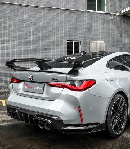 BMW M3/M3C G80/G81 2021 2022 2023 2024 & M4/M4C G82/G83 2021 2022 2023 2024 with Aftermarket Parts - V1 Style Rear Diffuser & Canards Pre-preg Carbon Fiber from TAKD Carbon