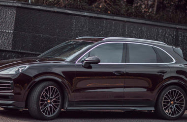 Porsche Cayenne 9Y0 9Y3 2018-ON with Aftermarket Parts - Side Skirts Pre-preg Carbon Fiber from TAKD Carbon
