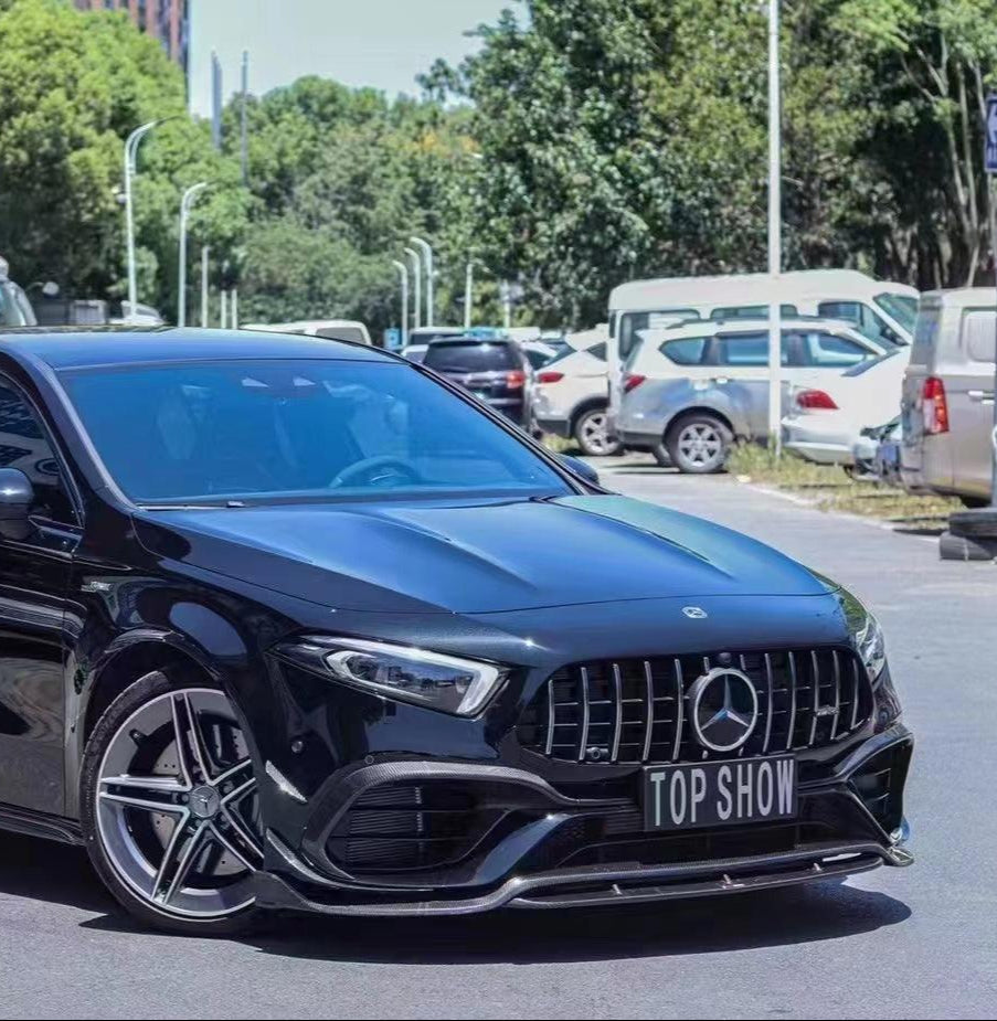 Mercedes Benz A-Class A45 W177 2019-ON with Aftermarket Parts - Front Bumper Pre-preg Carbon Fiber Surround from TAKD Carbon