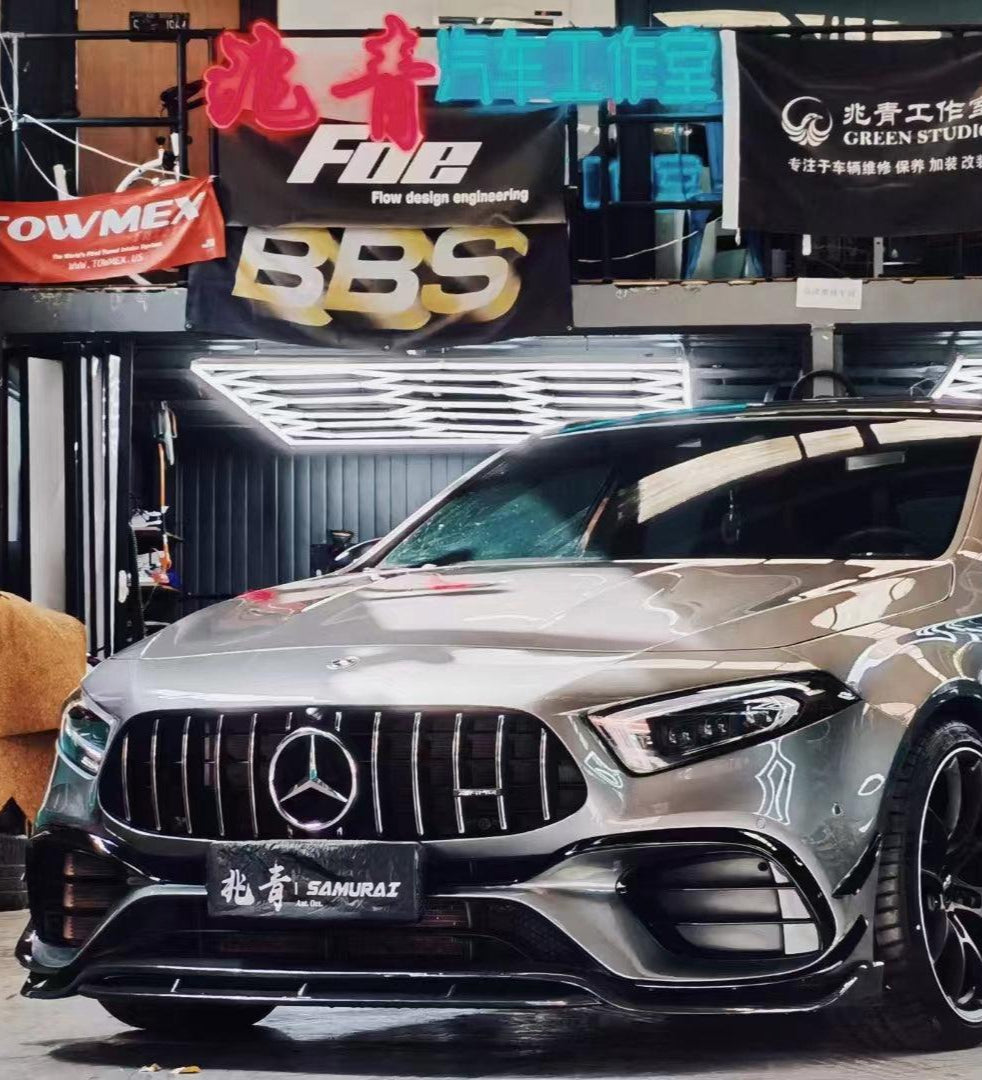 Mercedes Benz A-Class A45 W177 2019-ON with Aftermarket Parts - Front Lip Pre-preg Carbon Fiber from TAKD Carbon