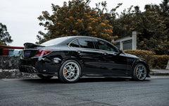 TAKD Carbon Dry Carbon Fiber Side Skirts for Mercedes Benz C Class W205 C300 C43 C63 C63S 2015-ON Coupe 2 Door Sedan 4 Door