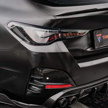 TAKD Carbon Fiber Rear Bumper Trim Replacement for BMW G26 Gran coupe M440i 430i & I4 M50 / X Drive 40