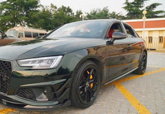 TAKD Carbon Carbon Fiber Front Bumper Canards for Audi A4 S-Line & S4 2017-2019 B9