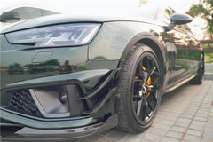 TAKD Carbon Carbon Fiber Front Bumper Canards for Audi A4 S-Line & S4 2017-2019 B9