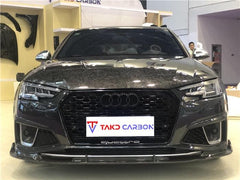 TAKD Carbon Carbon Fiber Hood Bonnet Ver.1 for Audi A4 & S4 2017-ON B9 B9.5