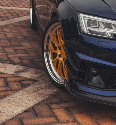 TAKD Carbon Carbon Fiber Front Bumper Canards for Audi A4 S-Line & S4 2017-2019 B9