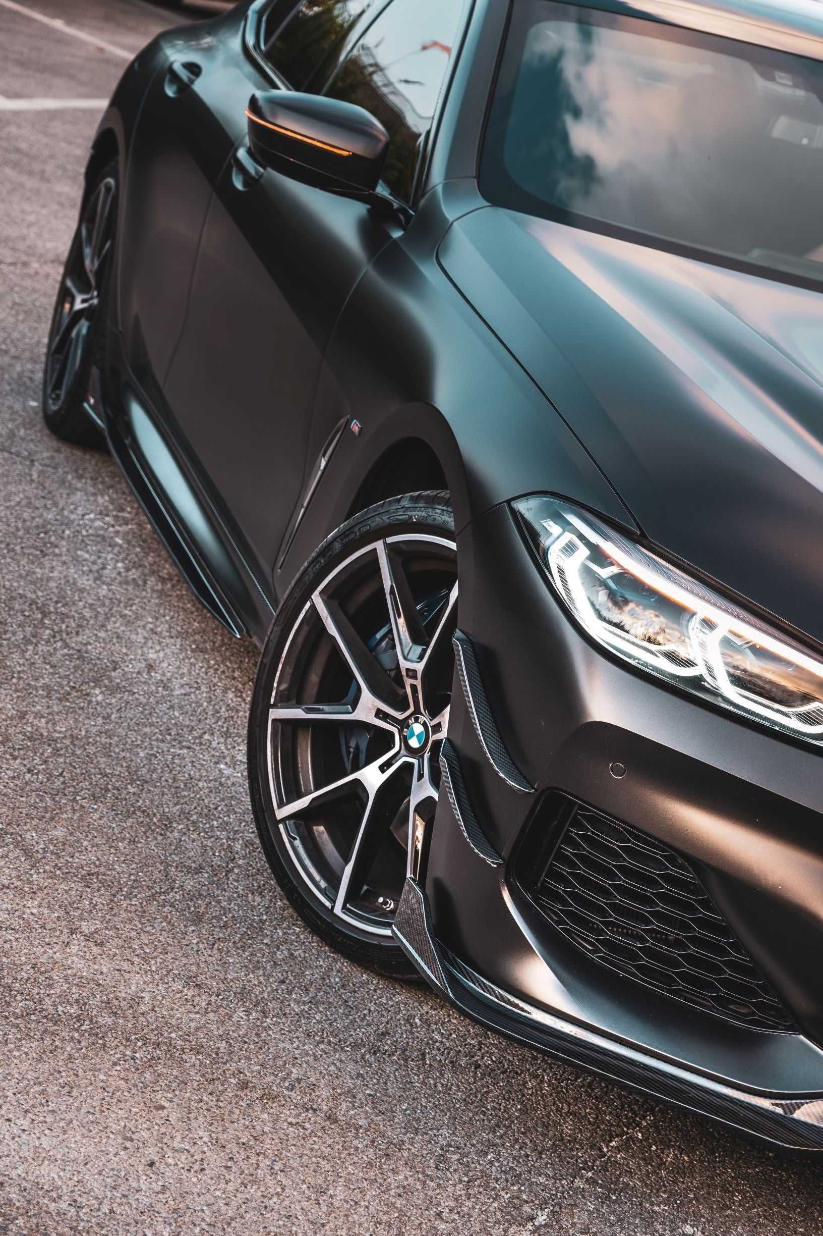 TAKD Carbon Dry Carbon Fiber Front Bumper Canards for BMW G14 G15 G16 8 Series 840i 850i