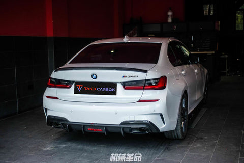 TAKD Carbon Dry Carbon Fiber Rear Diffuser & Canards Ver.2 for BMW 3 Series G20 2019-2022