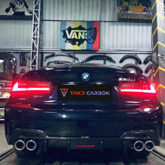 TAKD Carbon Dry Carbon Fiber Rear Diffuser & Canards Ver.2 for BMW 3 Series G20 2019-2022