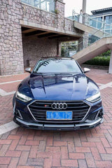 TAKD Carbon Dry Carbon Fiber Front Bumper Canards for Audi A7 S-Line & S7 C8 2018-ON