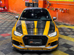 TAKD Carbon Dry Carbon Fiber Front Lip for Audi RS3 2018-2020