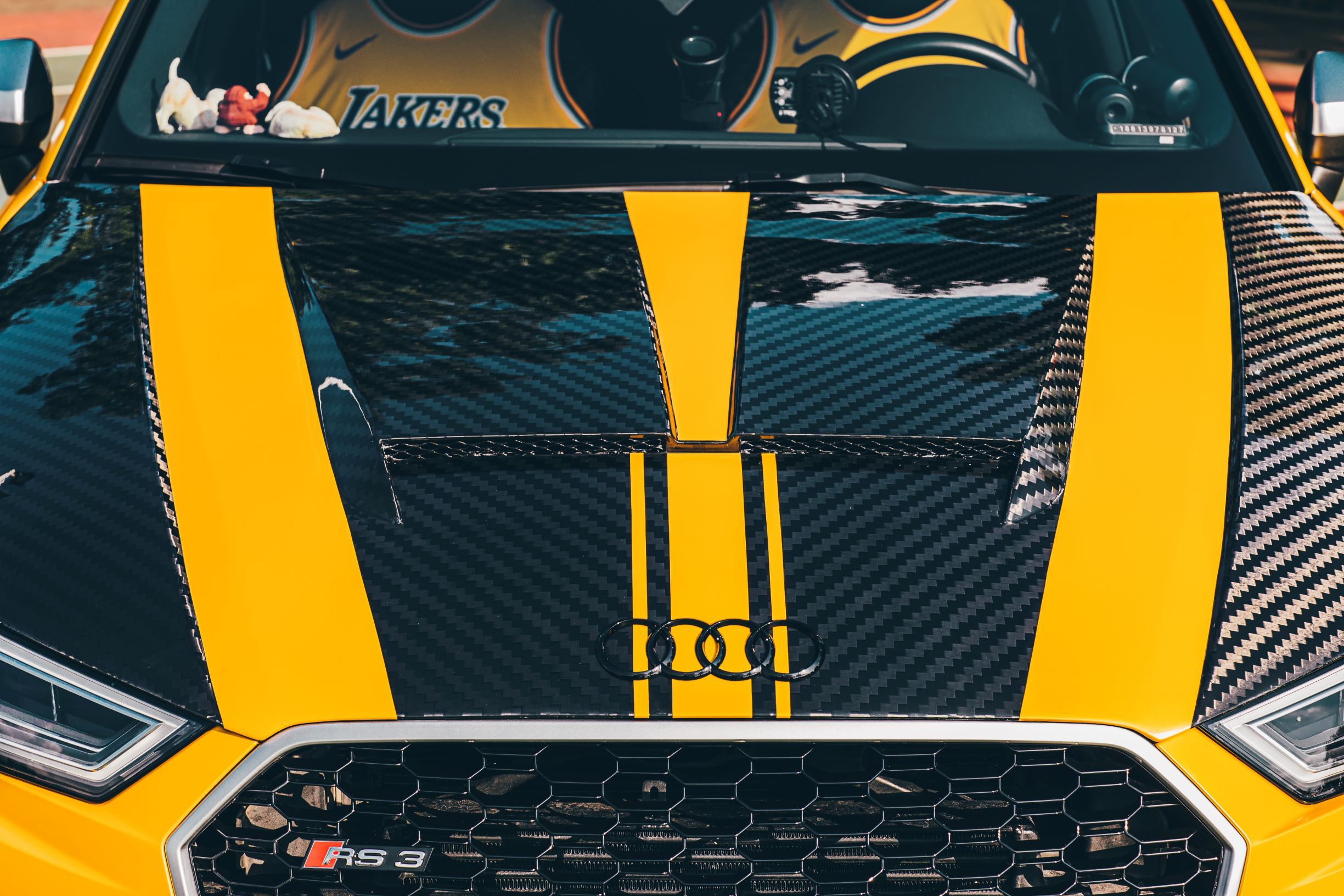 TAKD Carbon Dry Carbon Fiber Double-sided Hood Bonnet for Audi RS3 2018-2020 & S3 A3 2014-2020