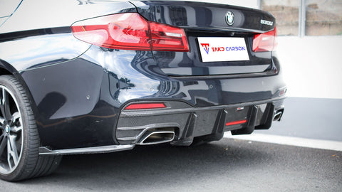 TAKD Carbon Dry Carbon Fiber Rear Diffuser & Rear Canards for BMW 5 Series G30 2017-2020 Pre-facelift