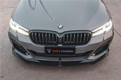 TAKD Carbon Dry Carbon Fiber Front Bumper Upper Valences for BMW 5 Series G30 2021 - ON Facelift