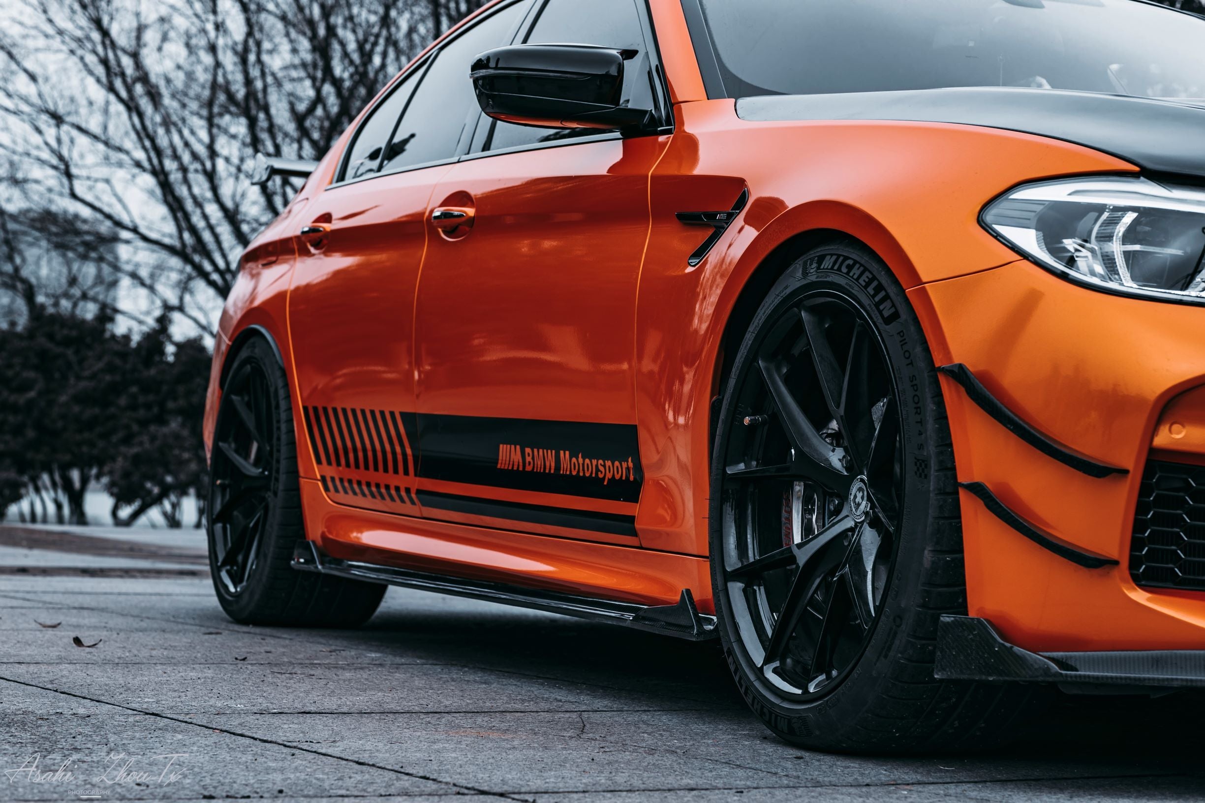 TAKD Carbon Dry Carbon Fiber Front Bumper Canards for BMW M5 F90 2017-ON