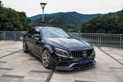 TAKD Carbon Dry Carbon Fiber Front Lip for Mercedes Benz W205 C63 C63S 2015-ON Coupe 2 Door Sedan 4 Door