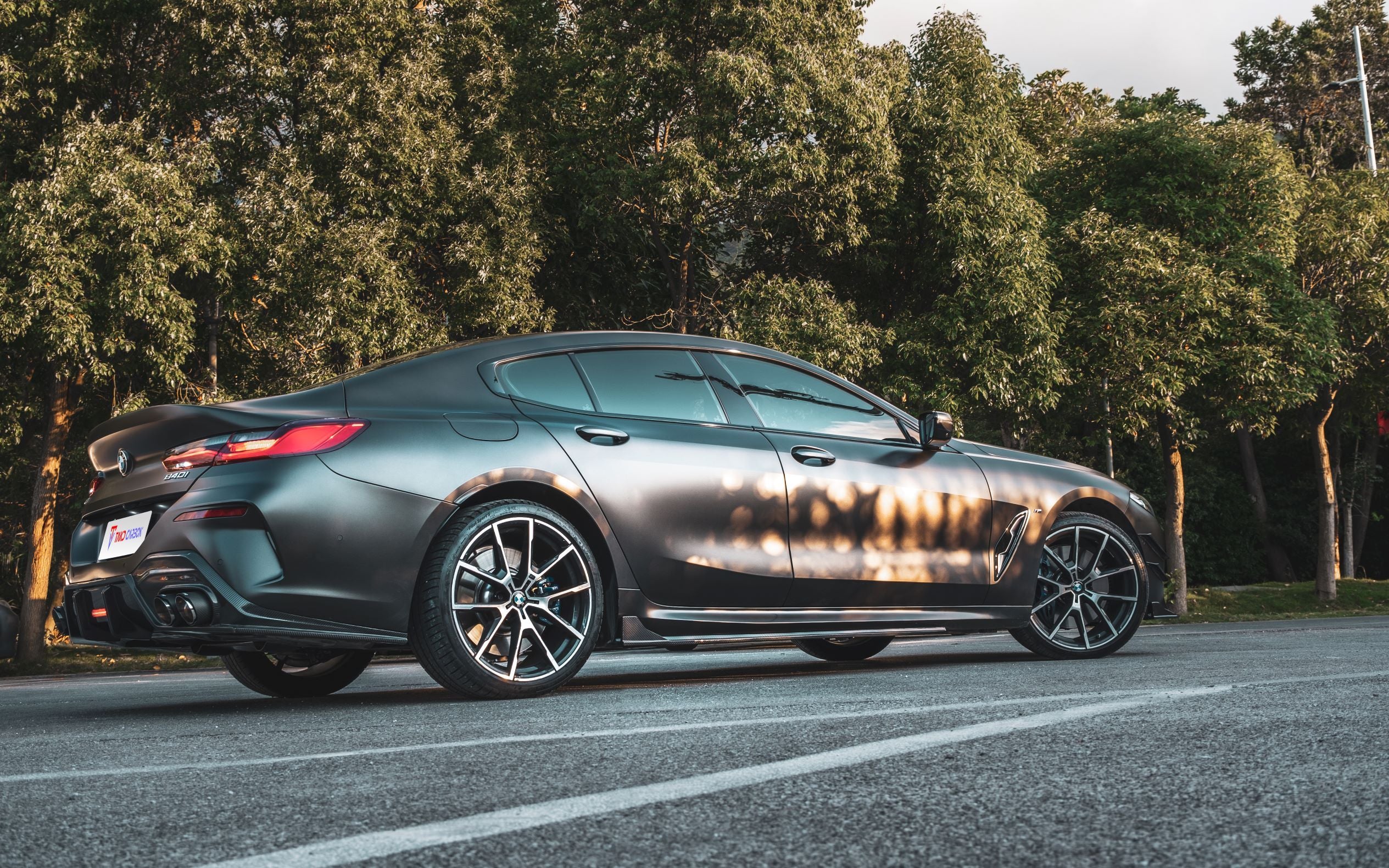 TAKD Carbon Dry Carbon Fiber Side Skirts for BMW G16 8 Series 840i 850i 4 Door Sedan