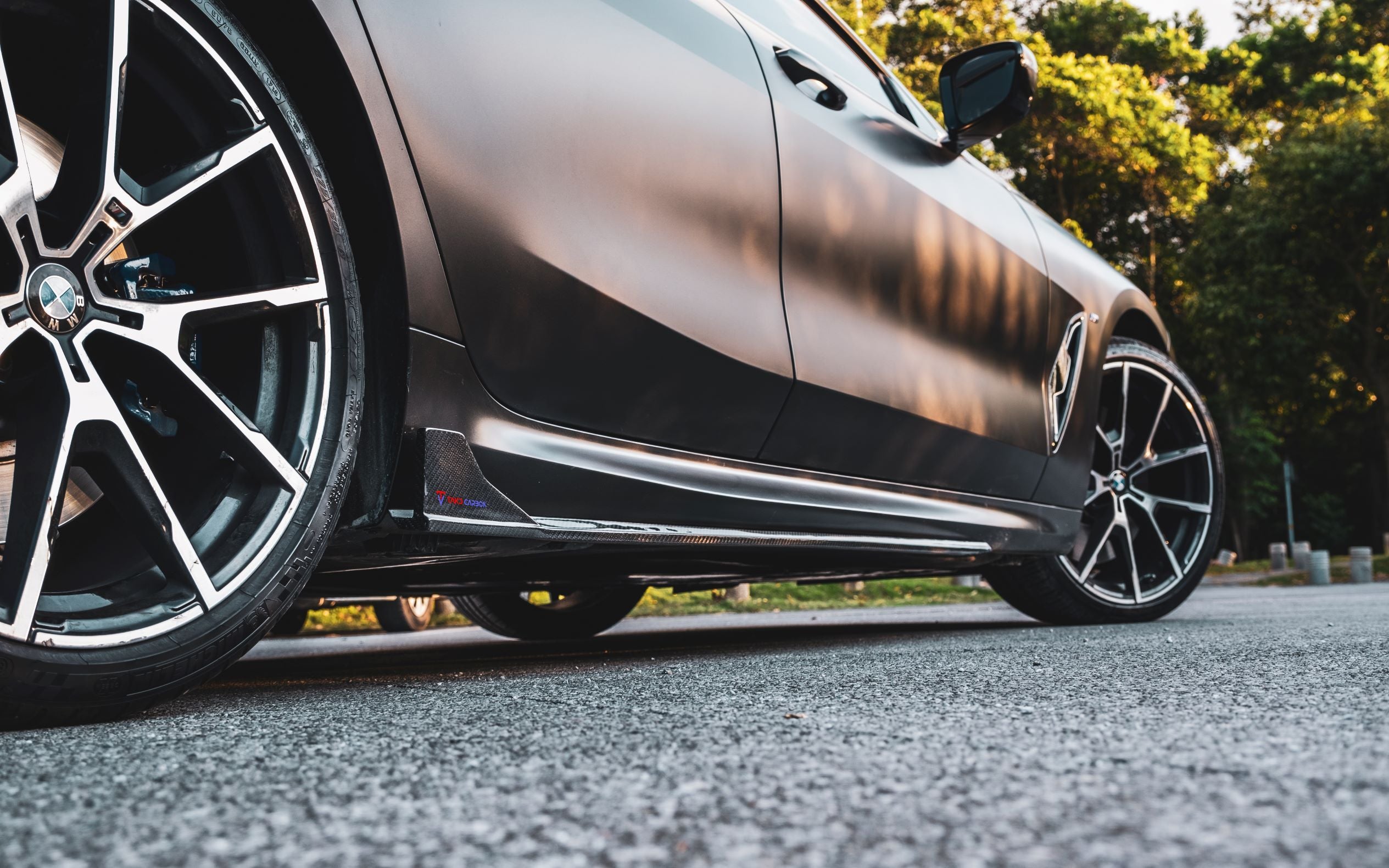 TAKD Carbon Dry Carbon Fiber Side Skirts for BMW G16 8 Series 840i 850i 4 Door Sedan